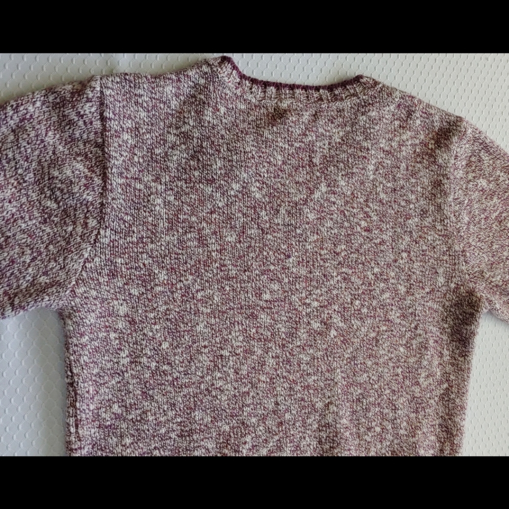 Land's End Purple Marled V Neck Sweater - Picture 8 of 12